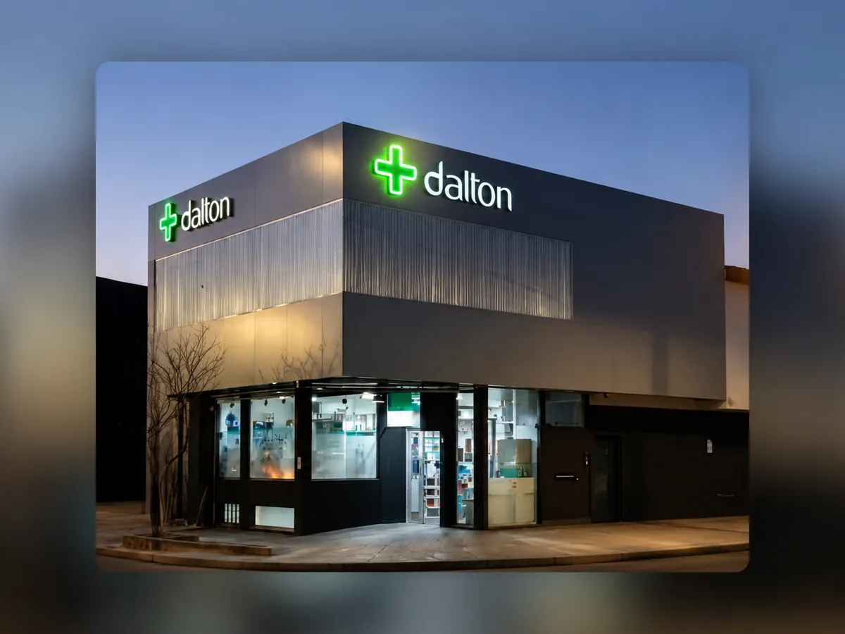 Fachada de Farmacia Dalton en La Plata